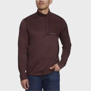 G.H. Bass & Co Men's Mixed Media  1/4 Zip Fleece Top Red XL NWT